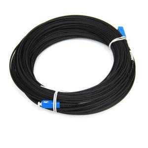 SC/UPC Singlemode Simplex LSZH FTTH Kabel Drop Patch Tipe Busur Hitam